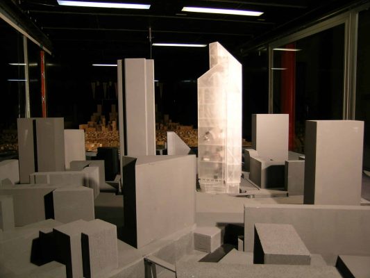 Essais aérodynamiques du projet TOUR CB31 à la Défense - tour AXA